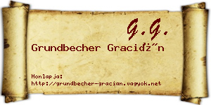 Grundbecher Gracián névjegykártya